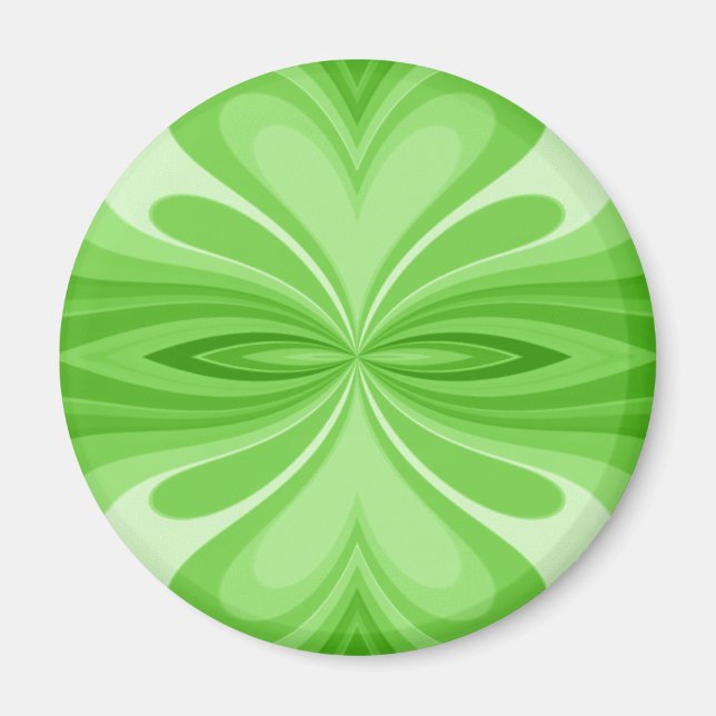 Íman Borboleta Abstrata Coração Verde (Frente)