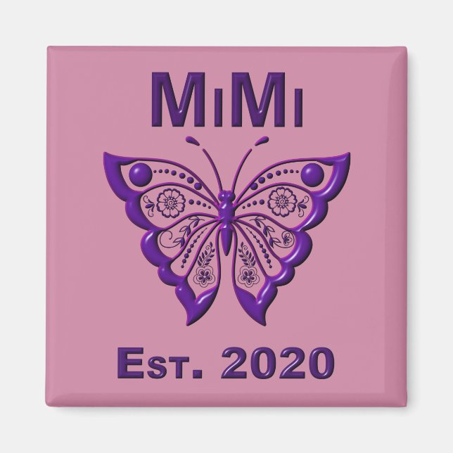 Íman Borboleta Adorável Mimi "Est 2020" (Frente)