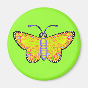 Íman Borboleta amarela luminosa