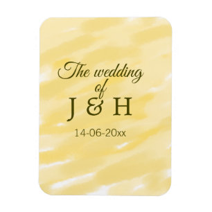Íman Borboleta amarelo pastel o casamento do casal nome