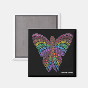 Íman Borboleta Arco-íris (preta) - Ímã