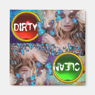 ÍMAN BORBOLETA AZUL COM BRILHOS VERDES DOURADOS