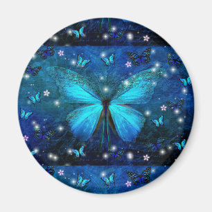 Íman Borboleta Azul Elegante