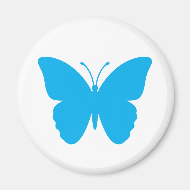 Íman Borboleta Azul Redonda (Frente)