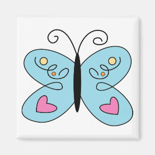 Íman Borboleta Azul Whimsic com Asas Cardíacas