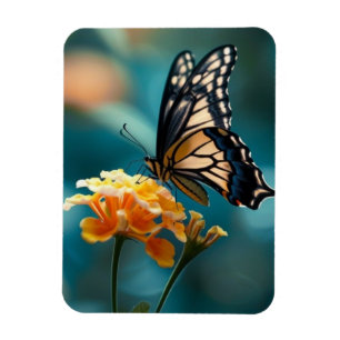 Íman Borboleta bonito em uma Flor