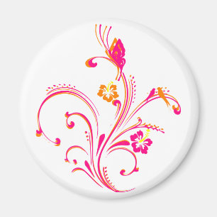 Íman Borboleta cor-de-rosa de Swirly