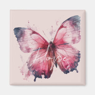 Íman Borboleta de esperança rosa inspiradora