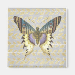 Íman Borboleta de Estilo de Vintagem Azul e Amarelo