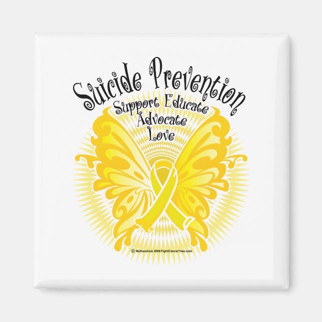 Íman Borboleta de Prevenção de Suicídio 3 (Frente)