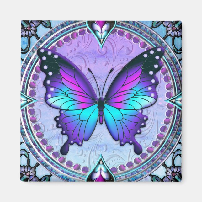 Íman Borboleta de sublimação com fundo (Frente)