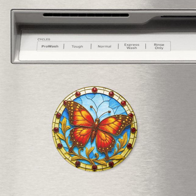 Íman Borboleta de vitral (In Situ (Dishwasher))