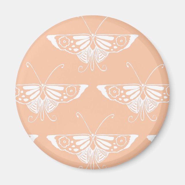 Íman Borboleta Deco estilizada - pêssego mole (Frente)