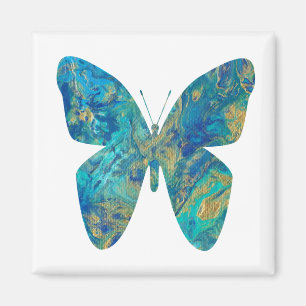 Íman Borboleta Dourada e azul