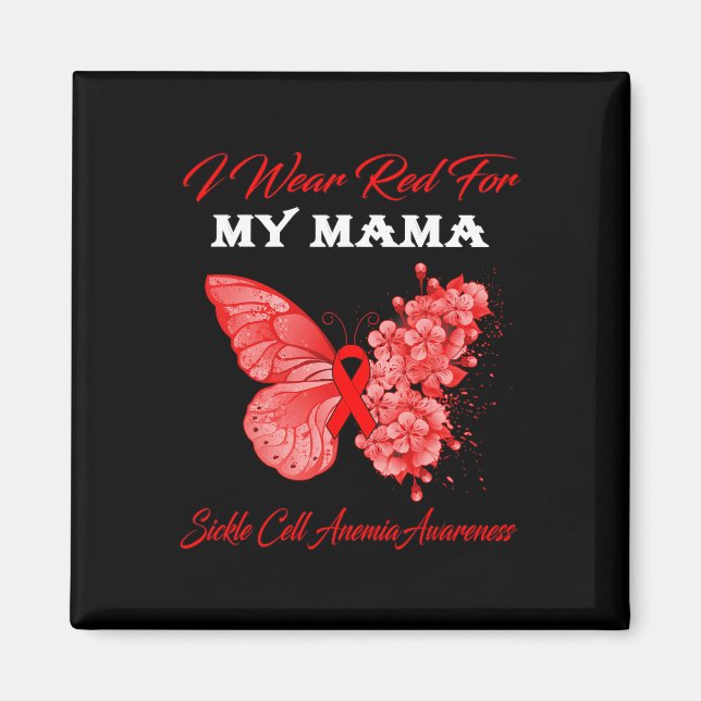 Íman Borboleta Eu Visto Vermelho Para A Minha Mãe Célul (Frente)