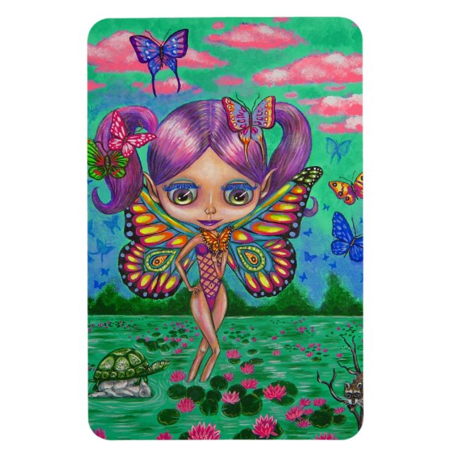 Íman Borboleta Fada de Olhos Grandes Tartaruga de Cabel (Vertical)