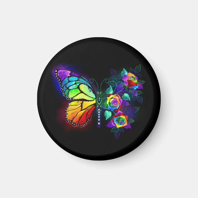 Íman Borboleta-flor-arco-íris (Frente)