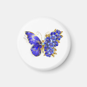 Íman Borboleta Flor Sapphire