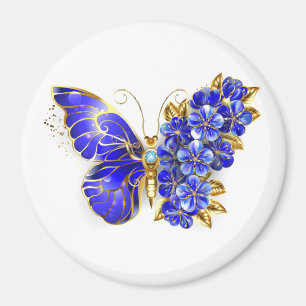 Íman Borboleta Flor Sapphire