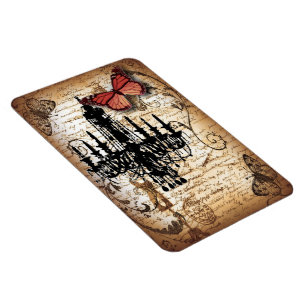 Íman borboleta-gótico-boi-paris vintage chandelier