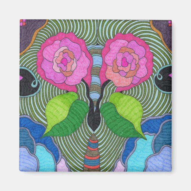 Íman Borboleta — Grandes Rosa (Frente)