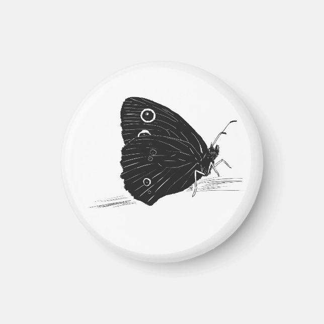 Íman Borboleta Monocromática (Frente)