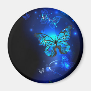 Íman Borboleta Morpho no Fundo Escuro