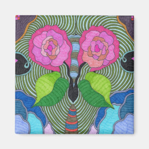 Íman Borboleta--Olhos cor-de-rosa grandes