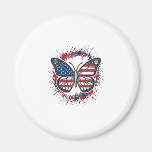 Íman Borboleta Patriótica Desenho Vetorial de Gravura V