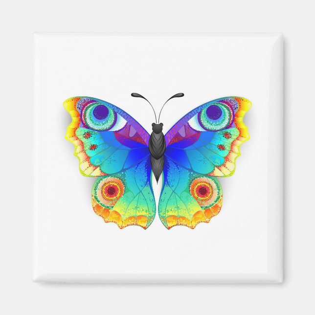 Íman Borboleta Pavão Olho de Arco-Íris (Frente)