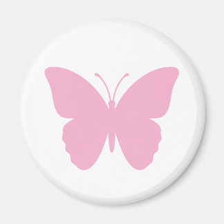 Íman Borboleta Rosa Design Simples Redondo