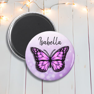 Íman Borboleta roxa bonito nome personalizado