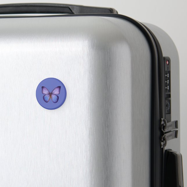 Íman Borboleta Roxa em Aquarela Elegante (In Situ (Luggage))
