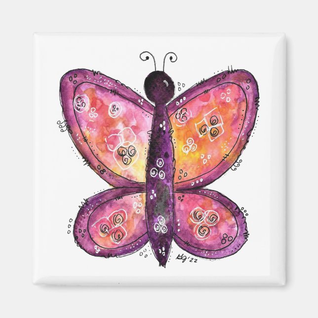 Íman Borboleta Roxa Whimsic (Frente)