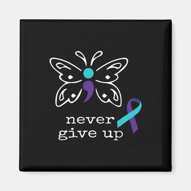 Íman Borboleta Semicolon Dão para a Prevenção Suicida (Frente)