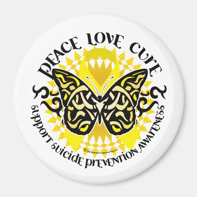 Íman Borboleta Tribal de Prevenção ao Suicídio (Frente)
