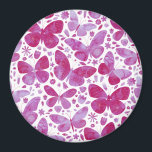 Íman Borboletas Aquarela Magenta Rosa<br><div class="desc">Pintura de borboletas cor-de-água magenta e branca.</div>