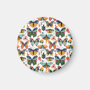 Íman Borboletas Boho: Padrão de Papel de Carteira Invis