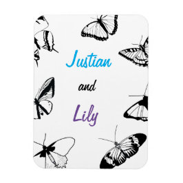 Íman Borboletas brancas e pretas