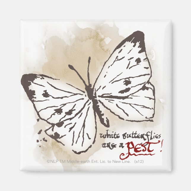 Íman Borboletas brancas são uma presa (Frente)