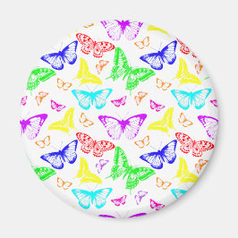 Íman Borboletas Coloridas Arco-Íris Voando