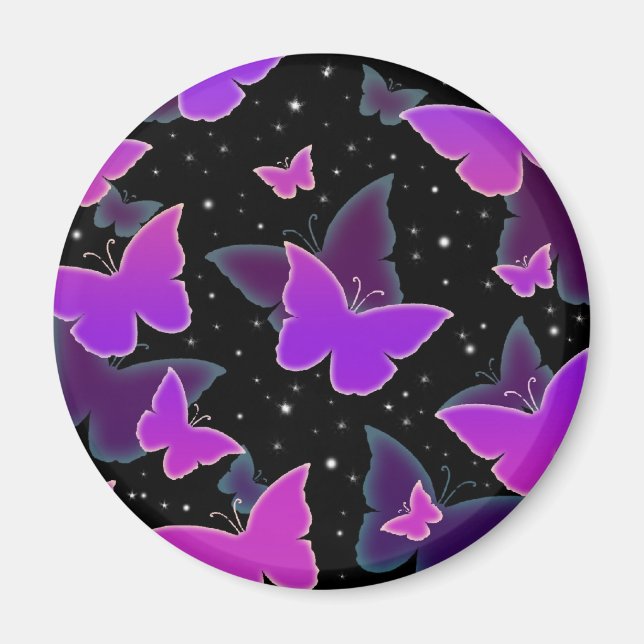 Íman Borboletas cósmicas em roxo (Frente)