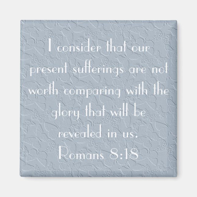 Íman borboletas cristãs verso bíblia romanos 8:18 (Frente)