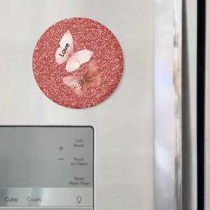 Íman Borboletas de Amor Alegria Rosa Brilho Vermelho
