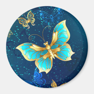 Íman Borboletas de Ouro em um fundo azul