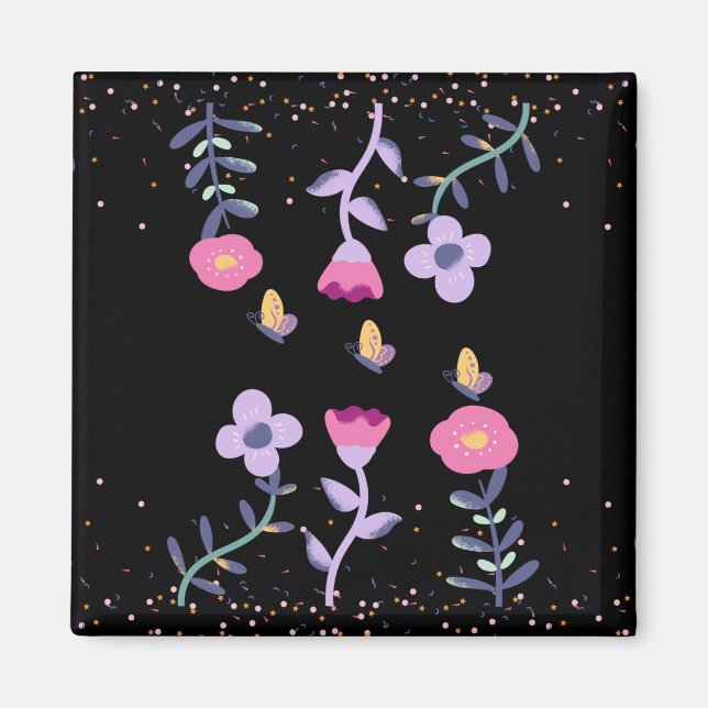 Íman borboletas e flores (Frente)