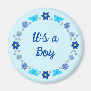 Íman Borboletas e flores do menino azul personalizadas