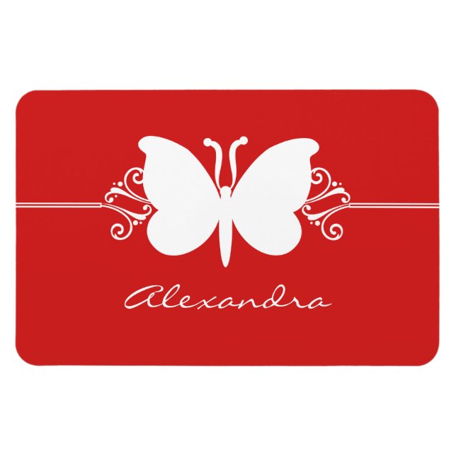 Íman Borboletas Nadadoras Premium Magnet, Vermelho (Horizontal)