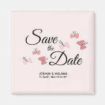 Borboletas Românticas Rosa Save the Dates