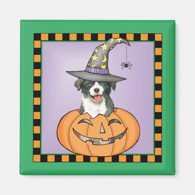 Íman Borda Collie Halloween Magnet (Frente)